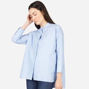 Everlane Cotton Collarless Square Shirt